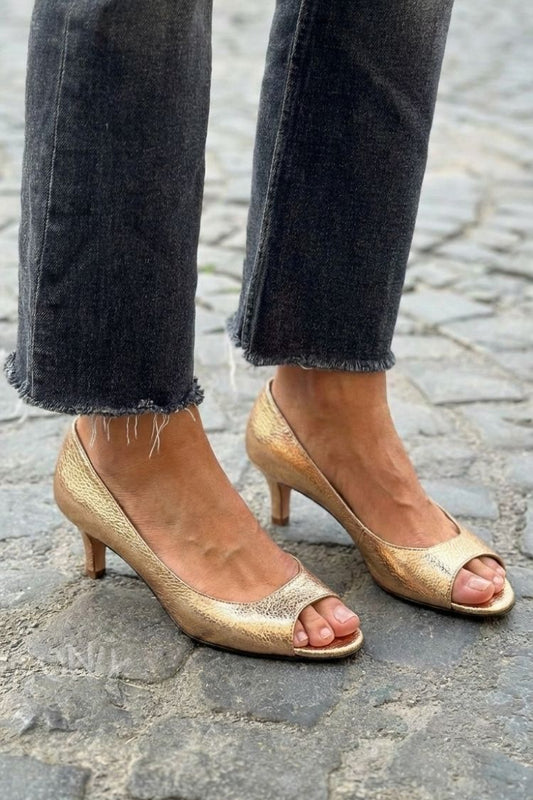 Marisela | Zapatos de Tacón Bajo y Punta Abierta