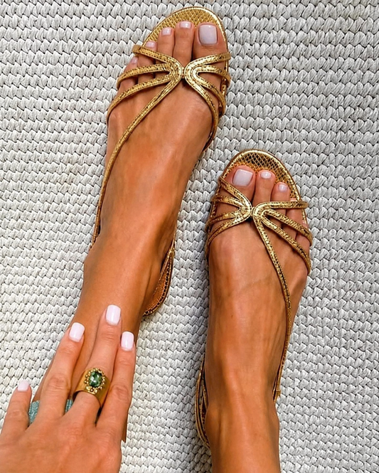 Elisa | Sandalias Metálicas de Tiras