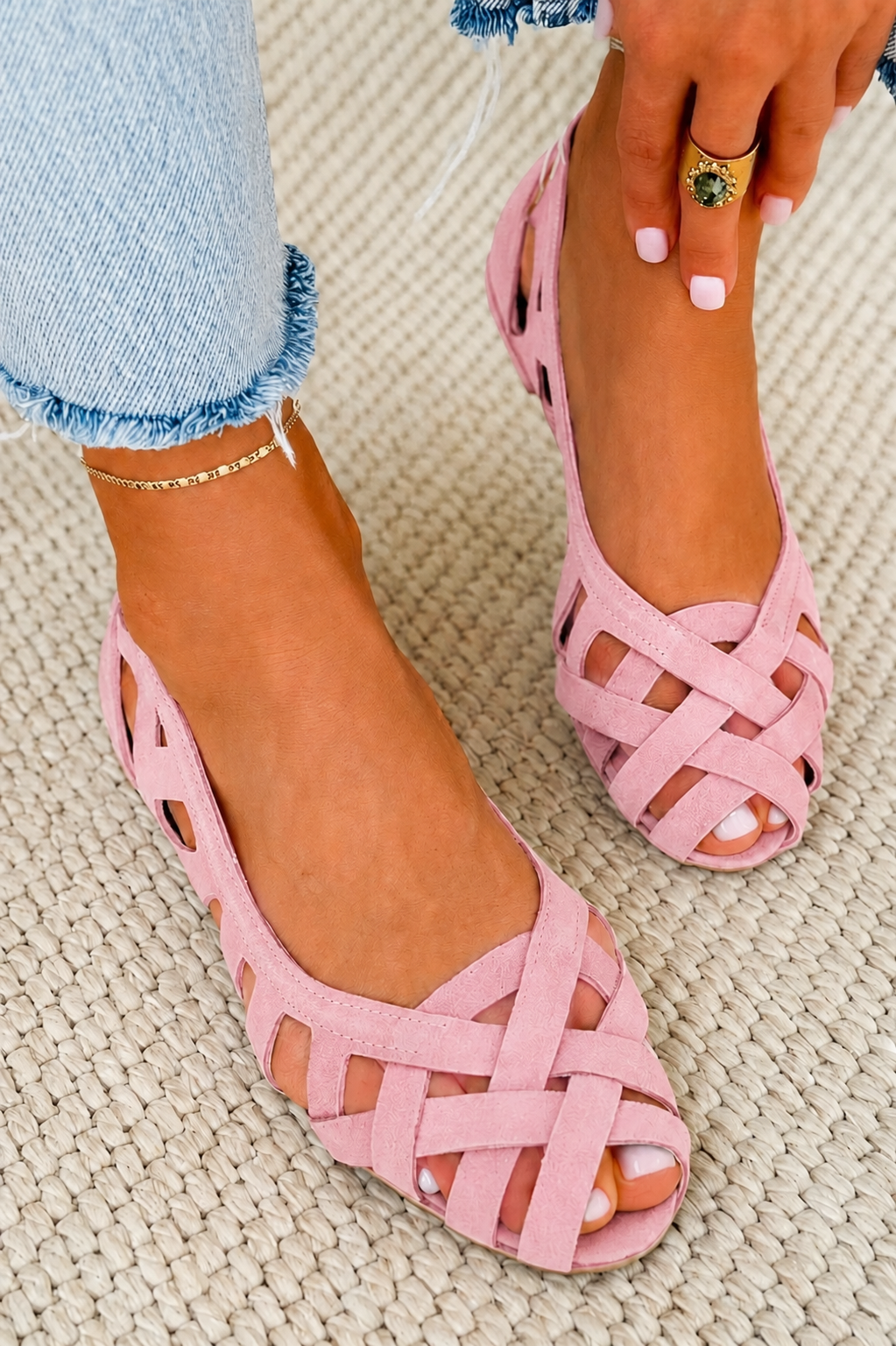 Ivonne | Sandalias Tejidas de Punta Abierta