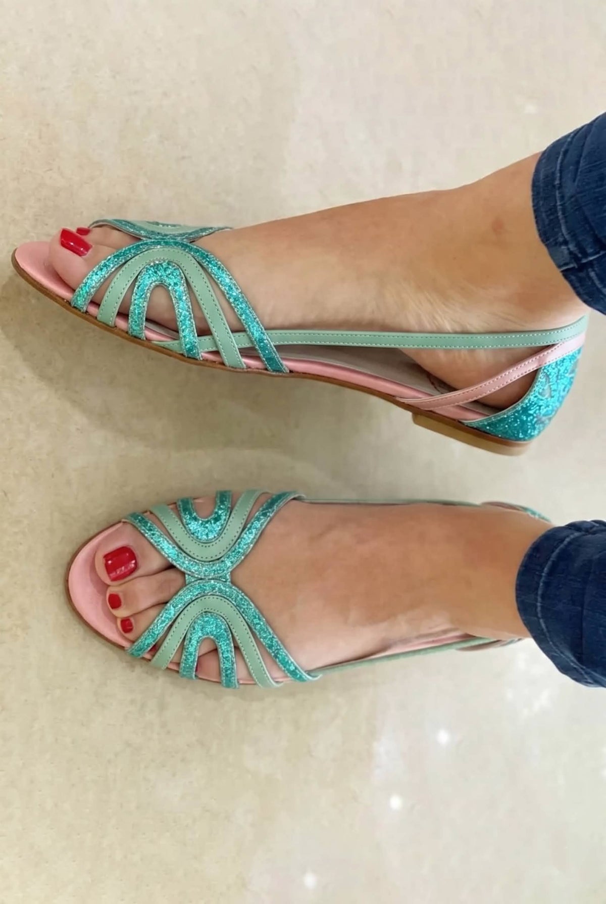 Estela | Sandalias con Brillo Metálico
