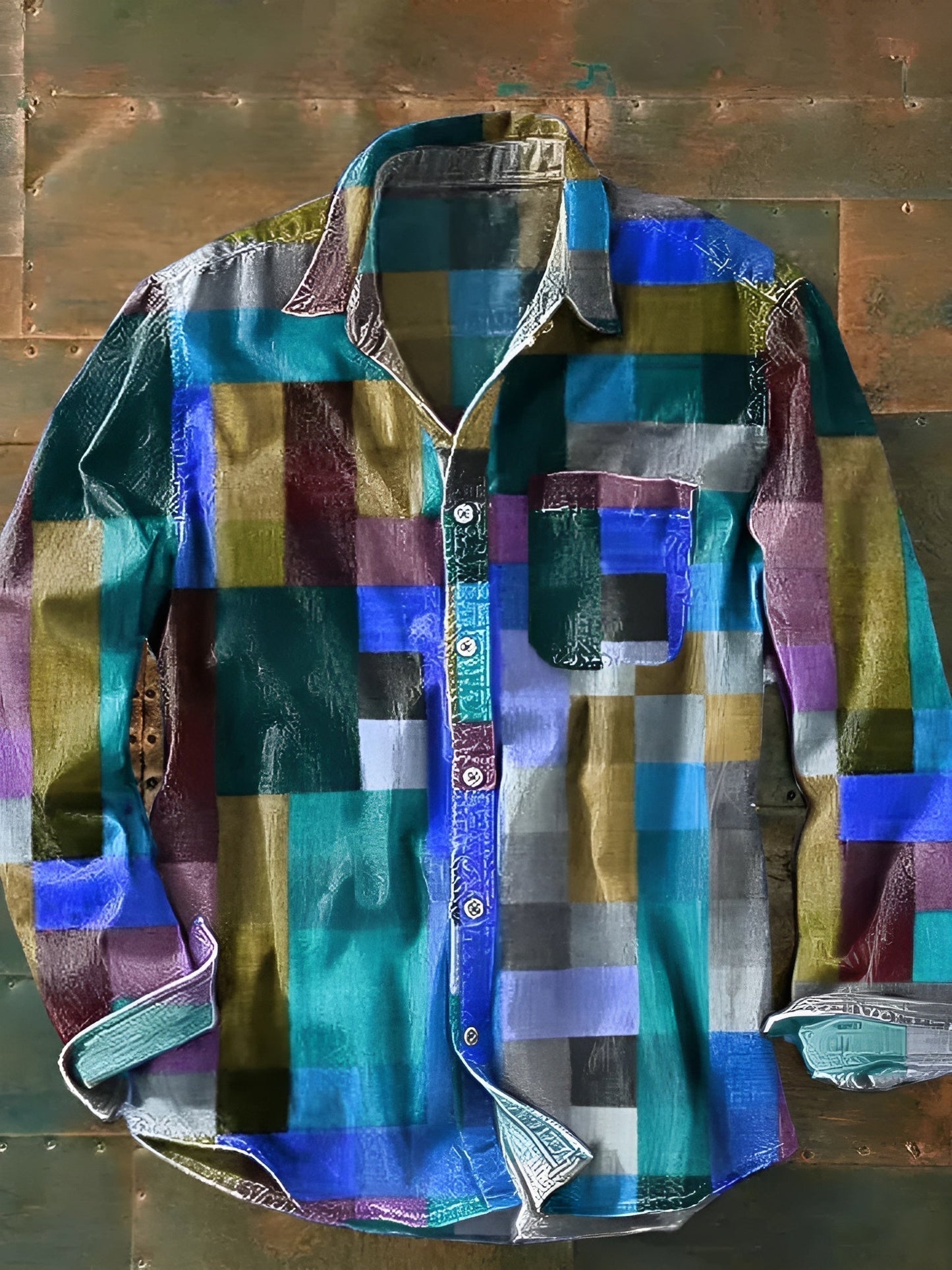 Camisa de patchwork de alta gama – estilo único y corte cómodo