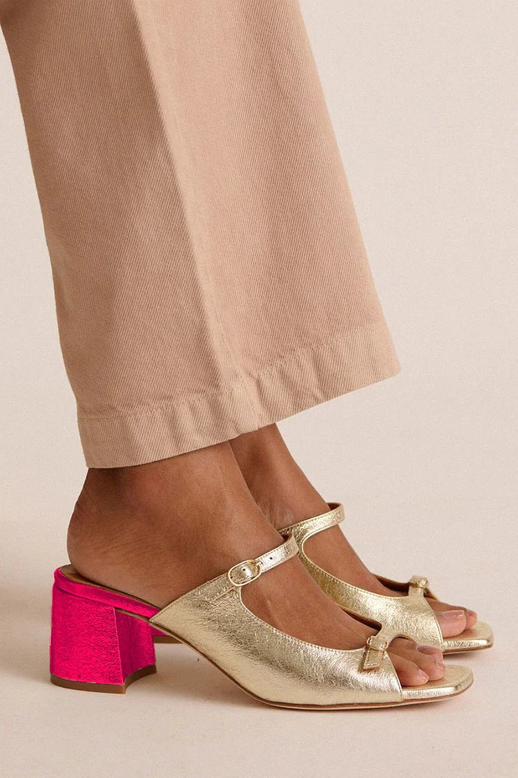 Mitzi | Sandalias Tipo Mule con Tacón Ancho