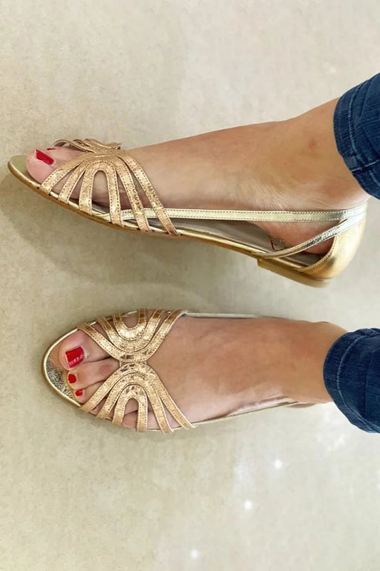 Estela | Sandalias con Brillo Metálico