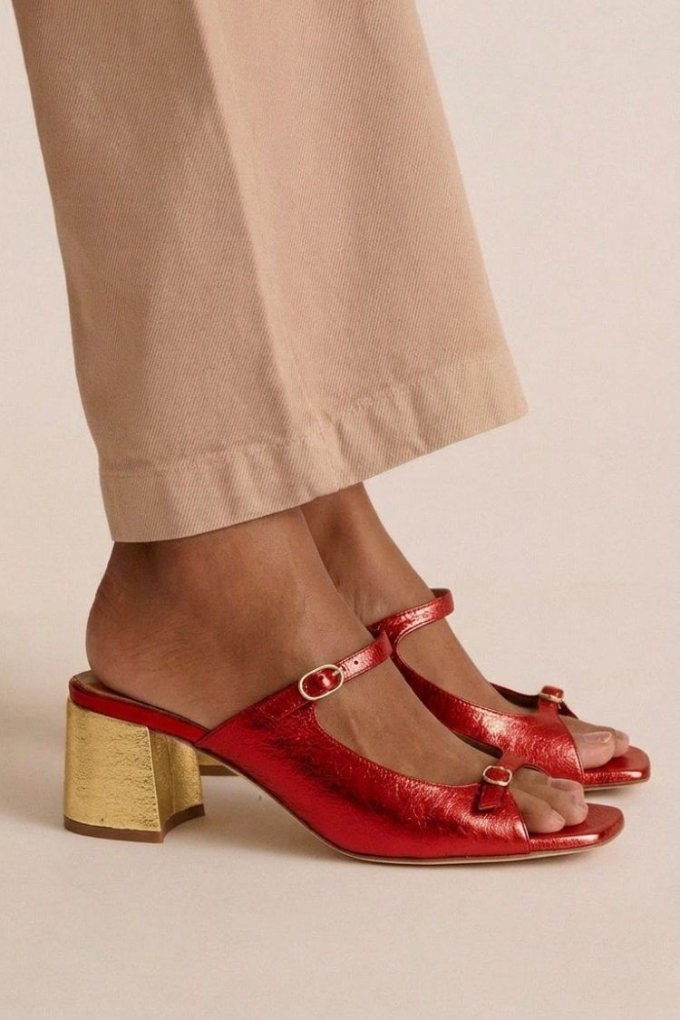 Mitzi | Sandalias Tipo Mule con Tacón Ancho