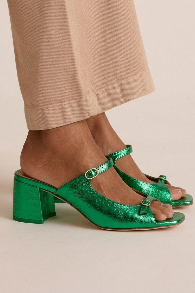 Mitzi | Sandalias Tipo Mule con Tacón Ancho