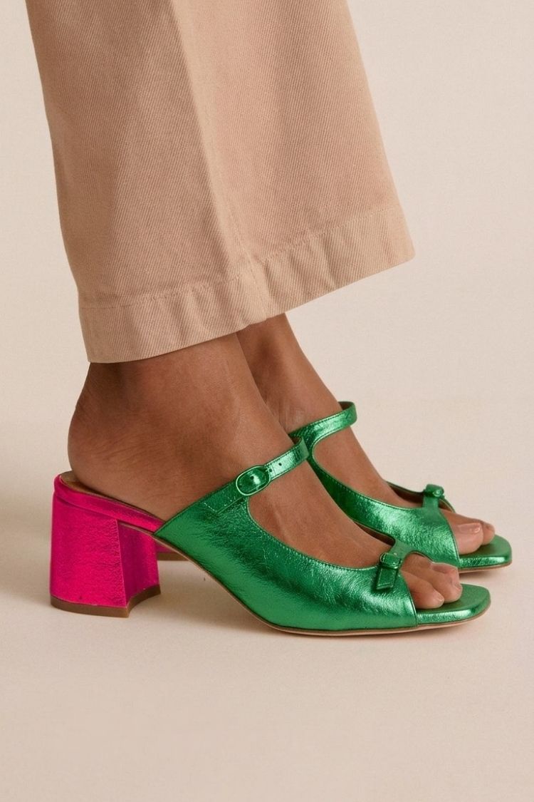 Mitzi | Sandalias Tipo Mule con Tacón Ancho
