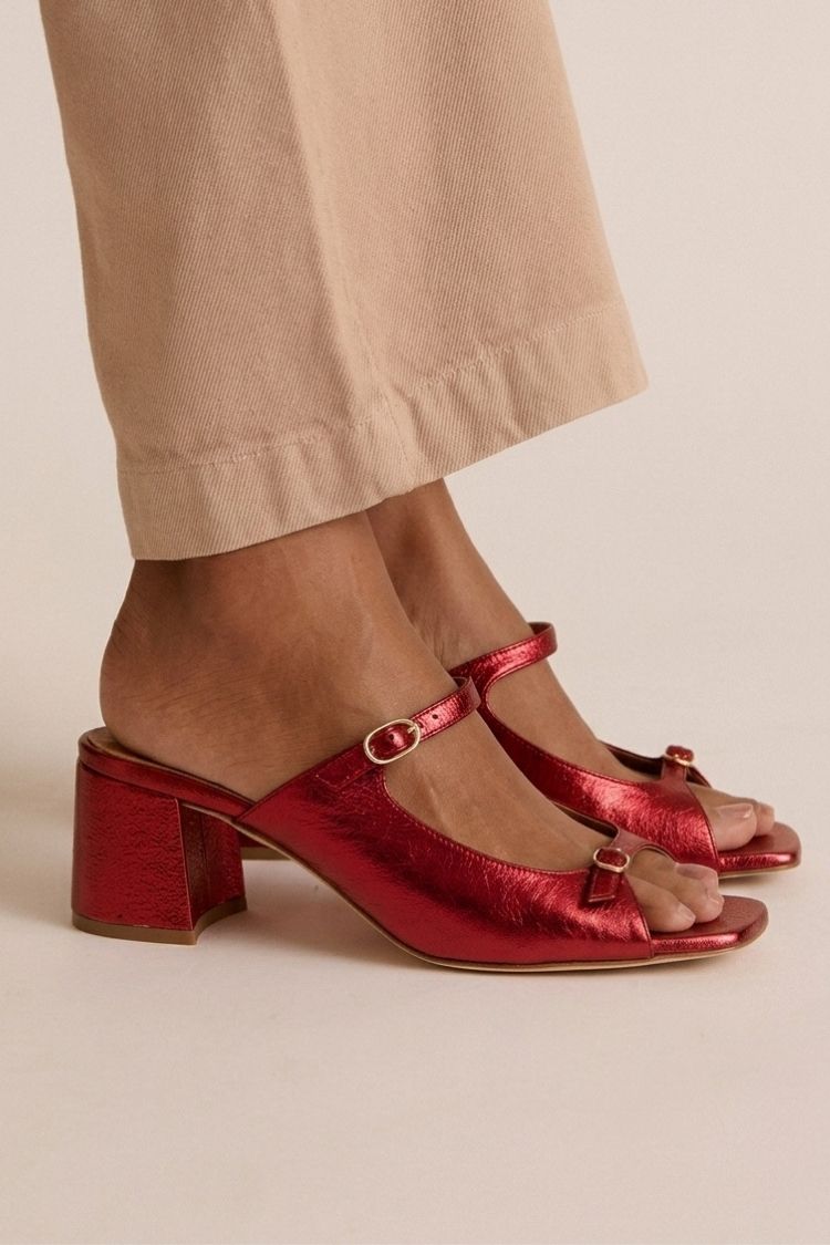 Mitzi | Sandalias Tipo Mule con Tacón Ancho