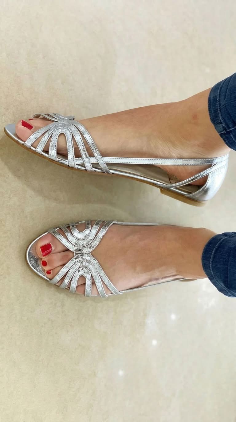 Estela | Sandalias con Brillo Metálico