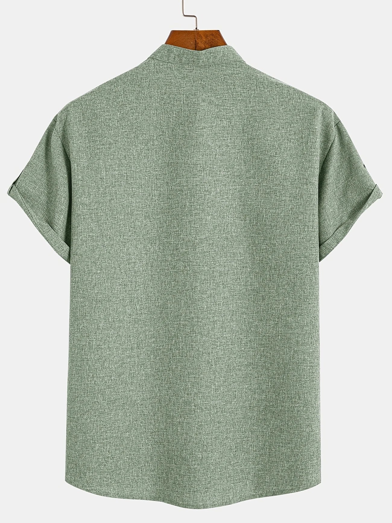 Camisa elegante de manga corta y cuello alto