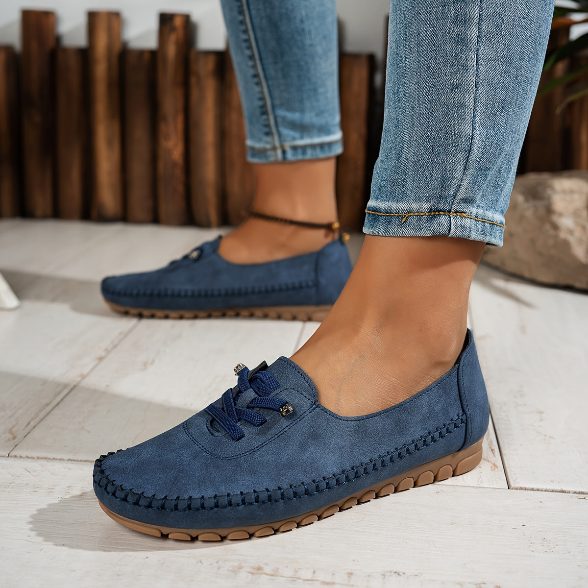 Mocasines flexibles con sujeción integral para pies sensibles