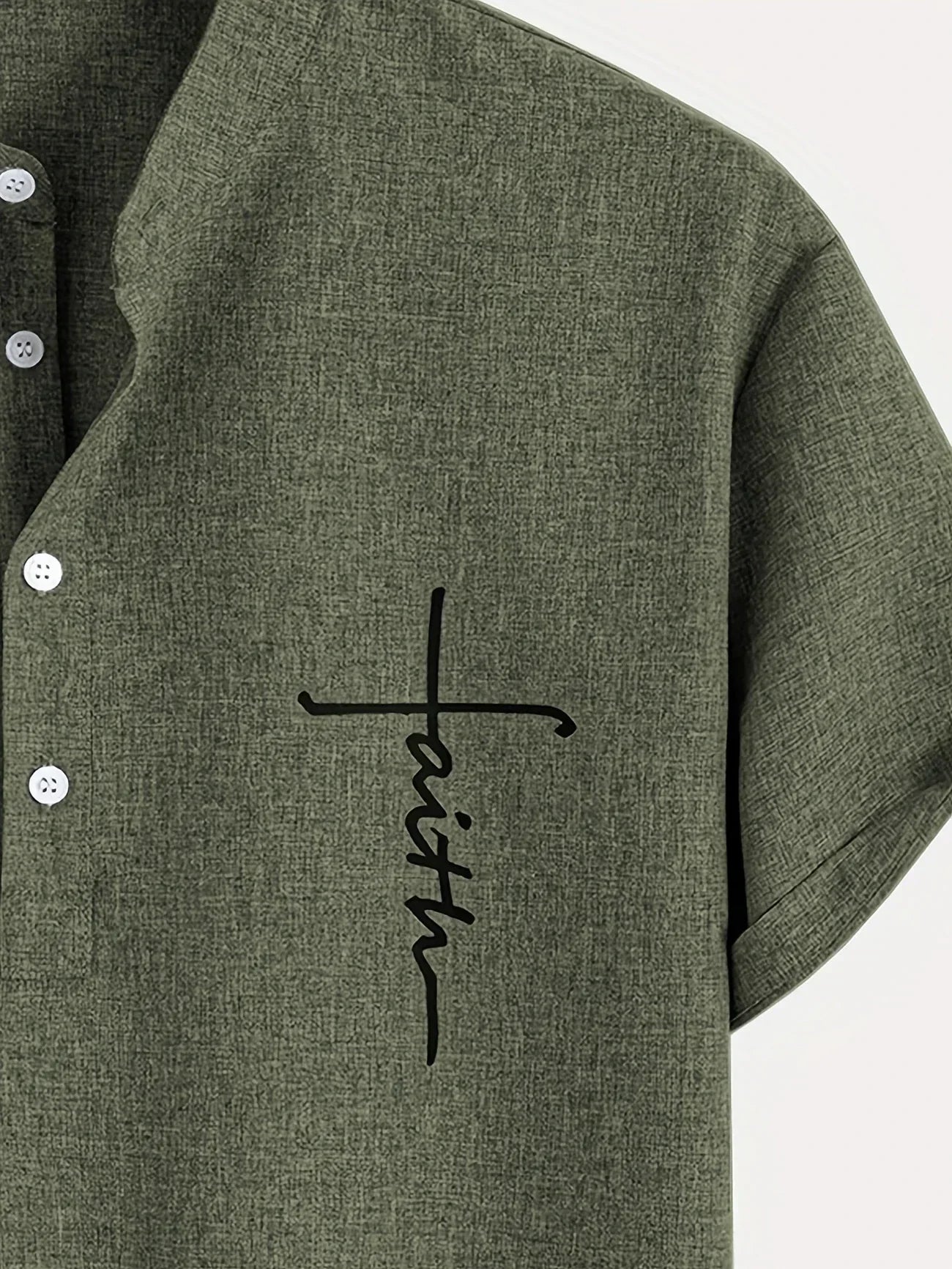 Camisa elegante de manga corta y cuello alto