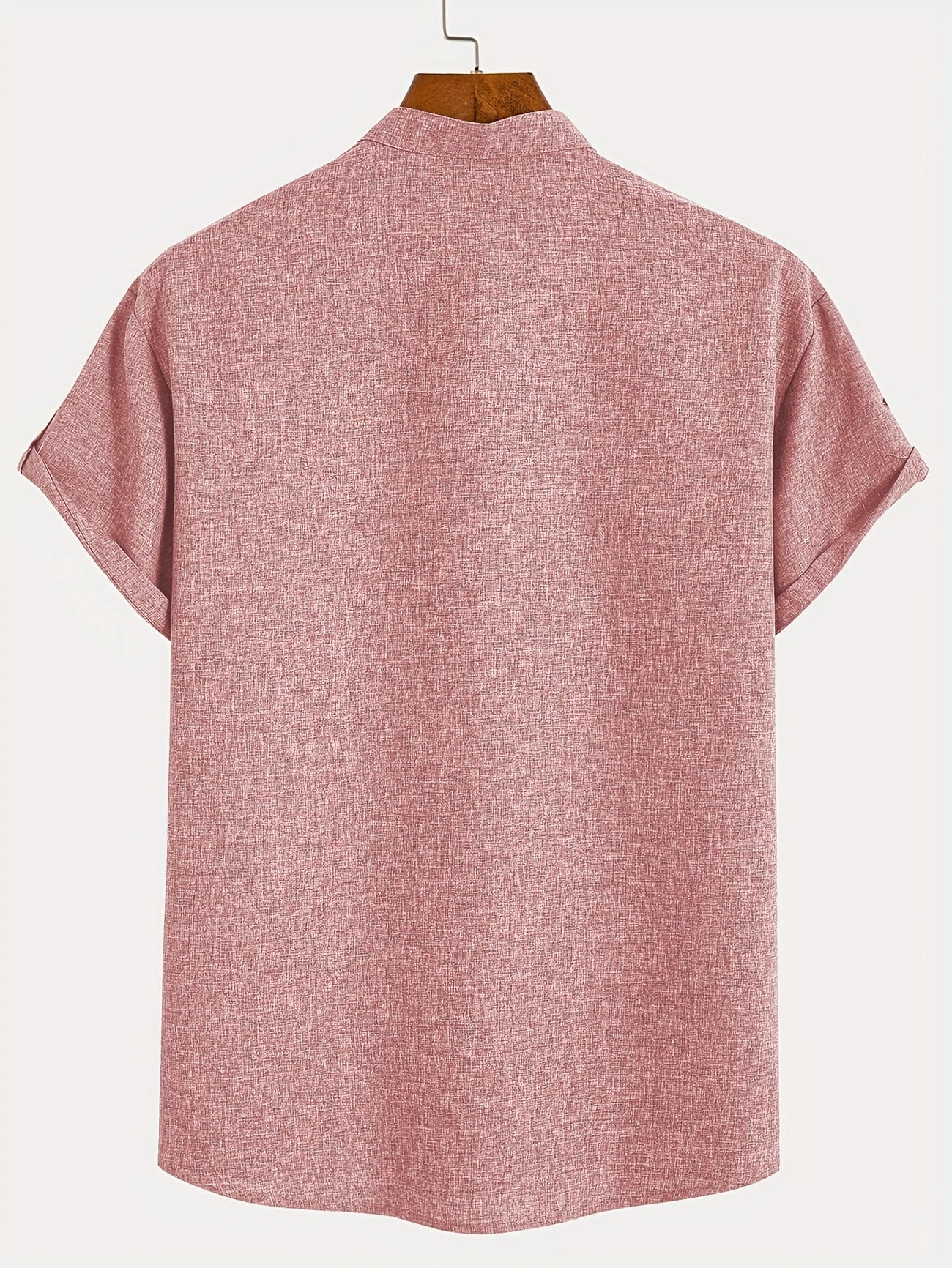 Camisa elegante de manga corta y cuello alto
