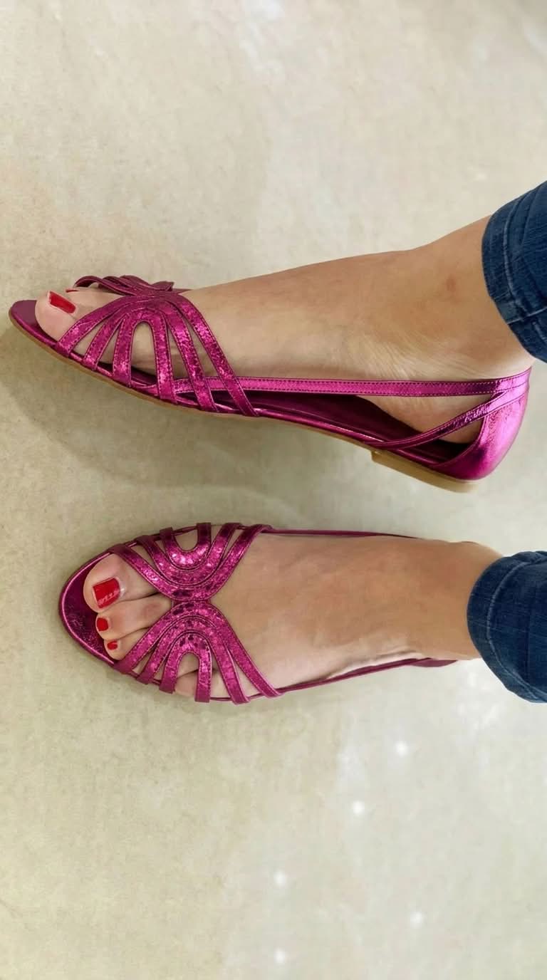 Estela | Sandalias con Brillo Metálico