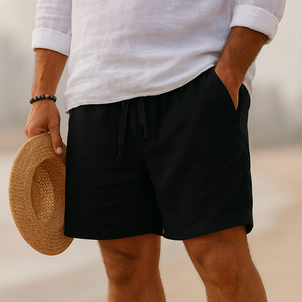 Pantalones cortos elegantes de lino con cintura elástica