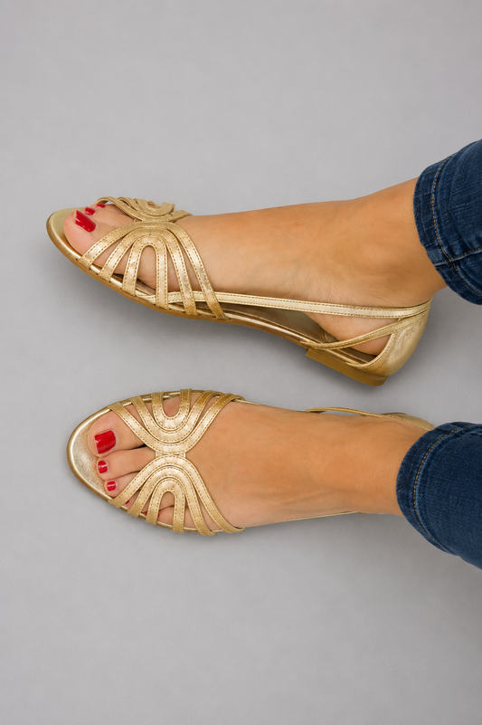 Estela | Sandalias con Brillo Metálico