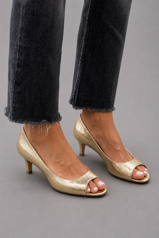 Marisela | Zapatos de Tacón Bajo y Punta Abierta