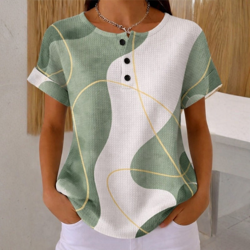Blusa informal con bloques de color