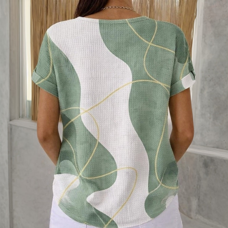Blusa informal con bloques de color