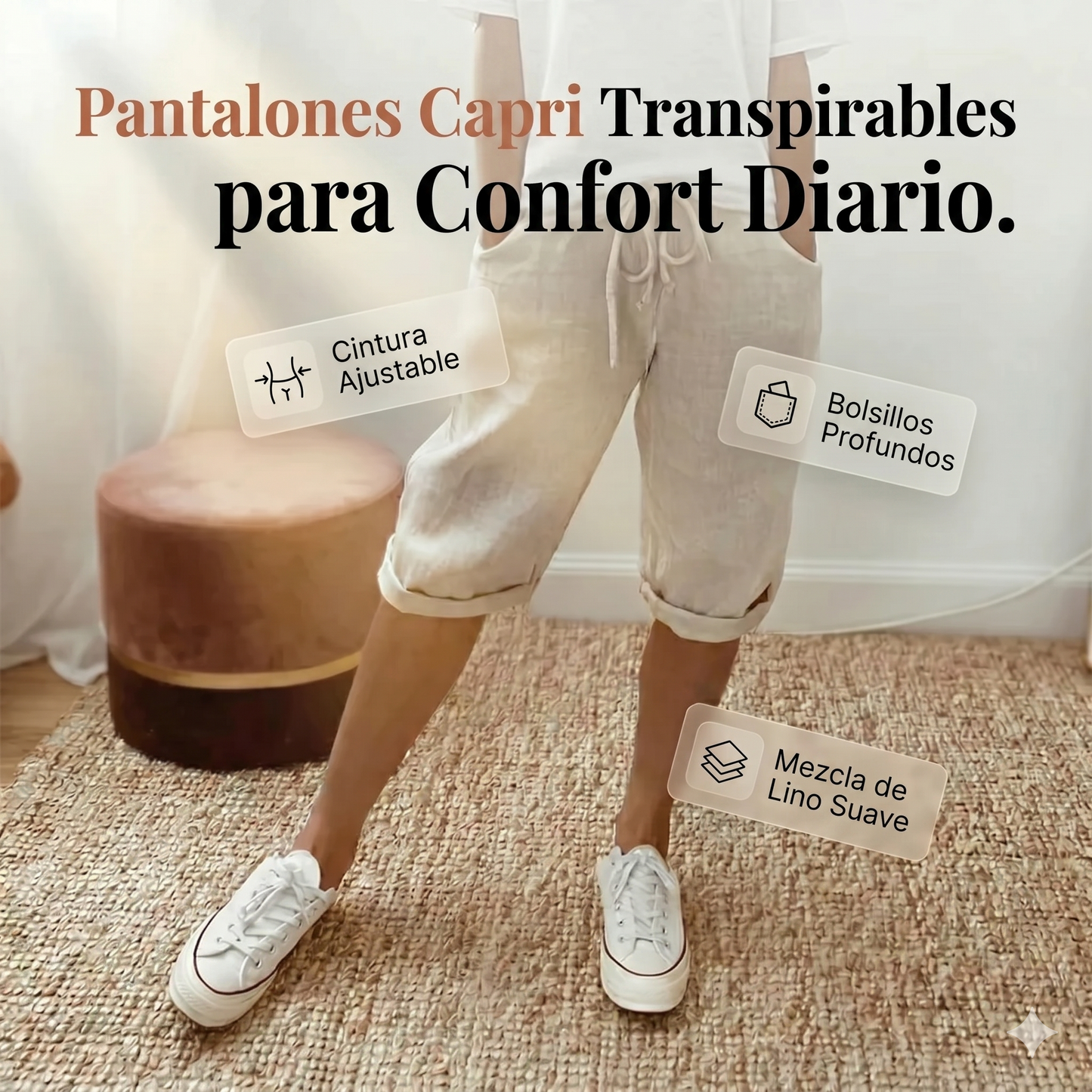 Clara Serra | Pantalones cortos de algodón y lino para mujer