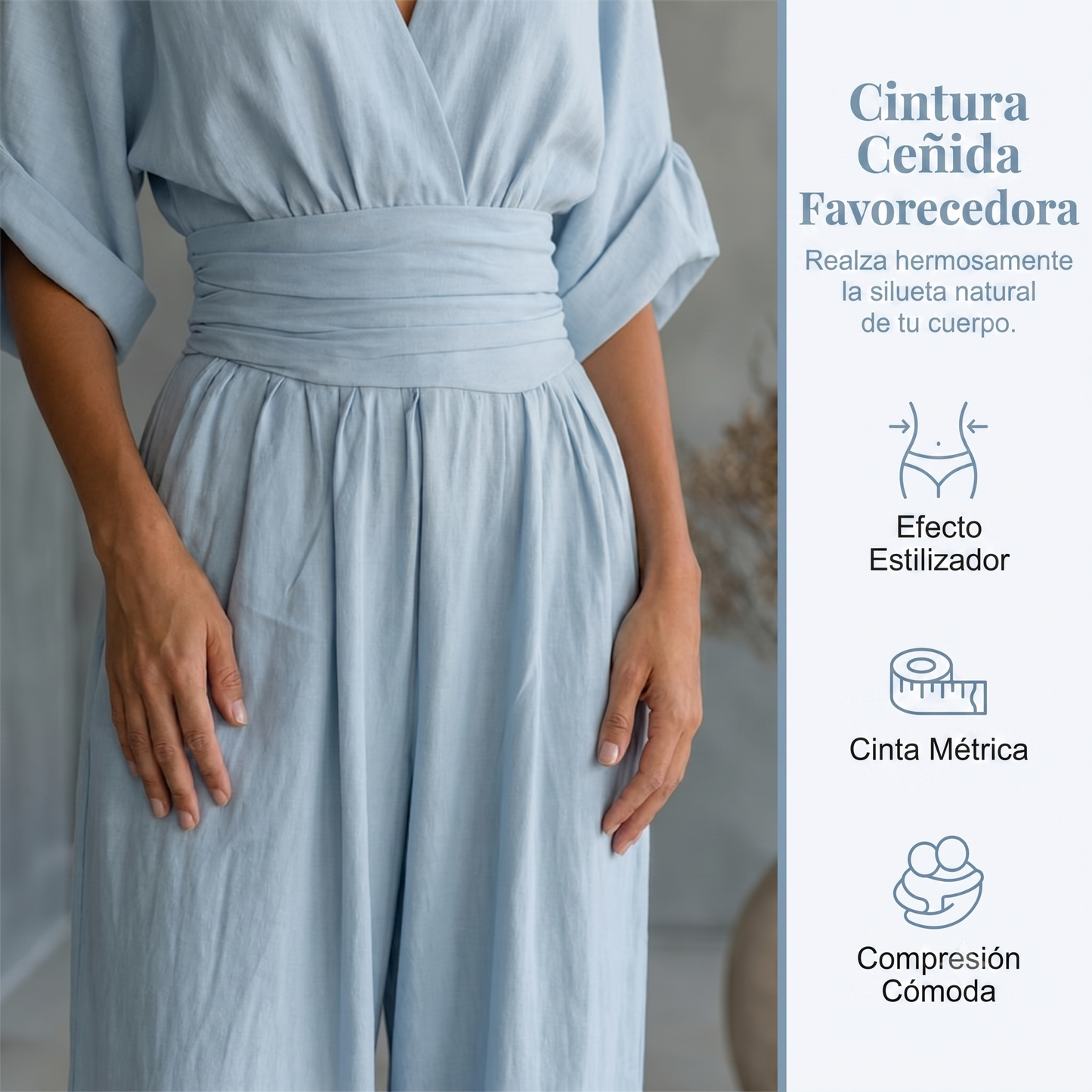 Sandra | Mono Holgado de cintura Alta y Escote en V