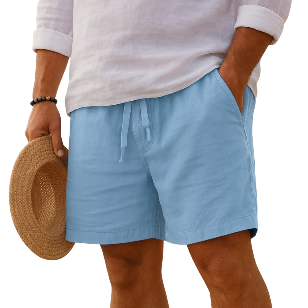Pantalones cortos elegantes de lino con cintura elástica