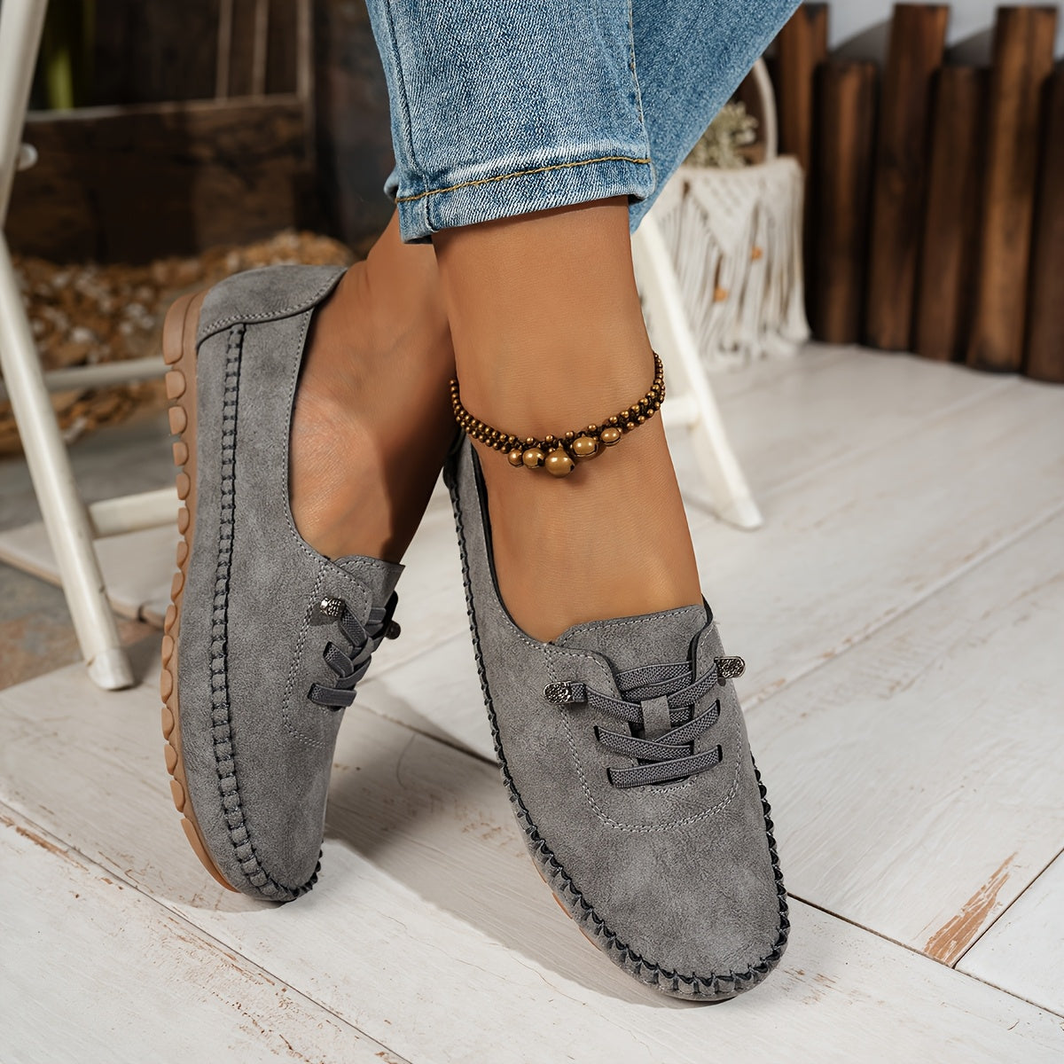 Mocasines flexibles con sujeción integral para pies sensibles