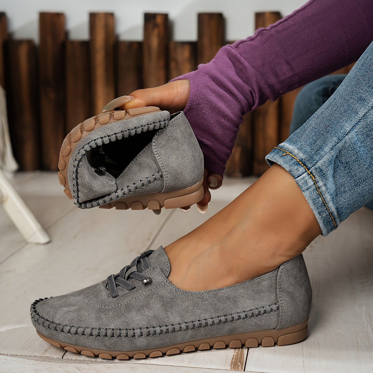 Mocasines flexibles con sujeción integral para pies sensibles