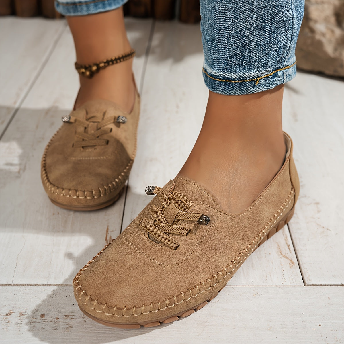 Mocasines flexibles con sujeción integral para pies sensibles