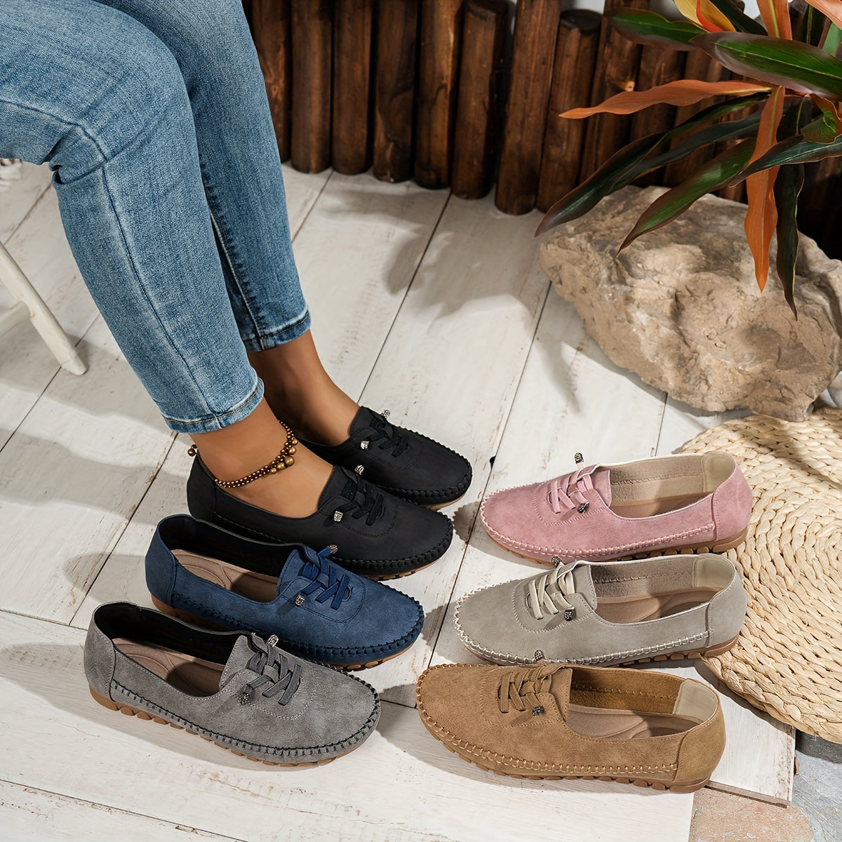Mocasines flexibles con sujeción integral para pies sensibles
