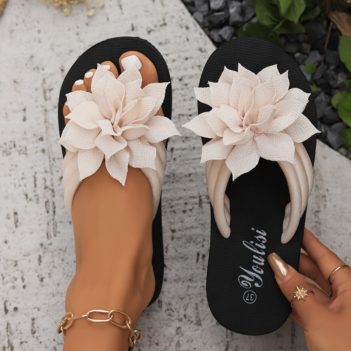 Sandra | Sandalias Flor Elegante