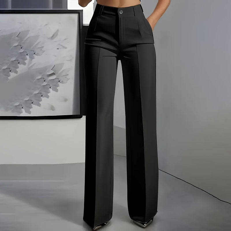 Pantalones elegantes de cintura alta para mujer