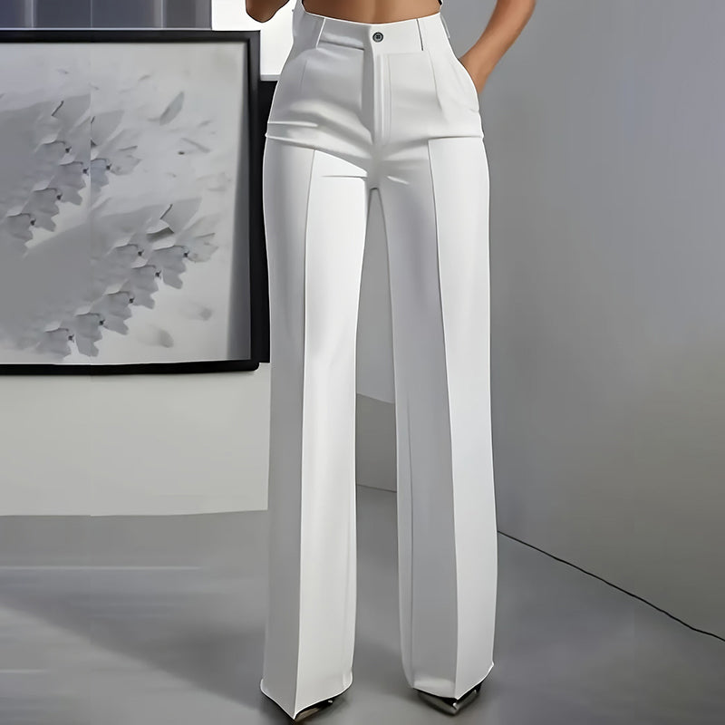Pantalones elegantes de cintura alta para mujer